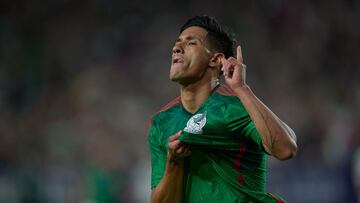    Uriel Antuna celebrates his goal 0-1 of Mexico during the game United States (USA) vs Mexico (Mexican National Team), corresponding the Allstate Continental Classic 2023, at University of Phoenix Stadium (State Farm), on April 19, 2023.
<br><br>
Uriel Antuna celebra su gol 0-1 de Mexico durante el partido Estados Unidos (EUA) vs Mexico (Seleccion Nacional Mexicana), correspondiente al Allstate Continental Clasico 2023 , en el Estadio Universidad de Phoenix (State Farm), el 19 de Abril de 2023.