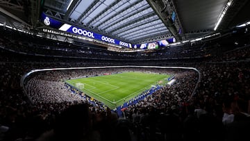 Panorámica del Bernabéu en la celebración del cuarto gol del Madrid al Sevilla el pasado 22 de diciembre. 75.227 espectadores asistieron a aquel partido.