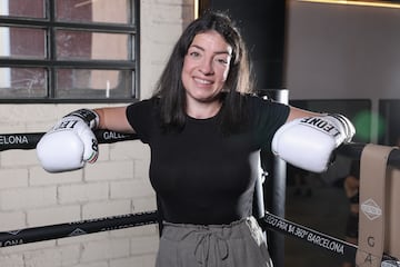 La boxeadora Andrea Lasheras en el gimnasio de Gallego Prada.