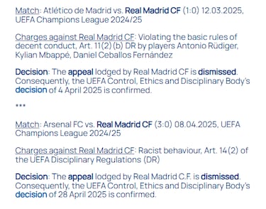 UEFA no amnistía: Rüdiger, Mbappé y Ceballos, sancionados por sus gestos