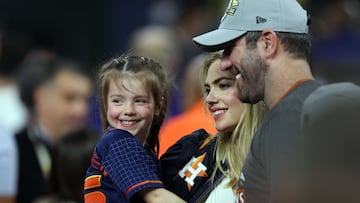 Following Justin Verlander’s World Series win, his wife and 3-year-old daughter help celebrate the Astros’ victory