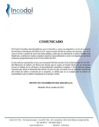 Ley de eutanasia en Colombia: cómo funciona y por qué no se aplicó a Martha Sepúlveda
