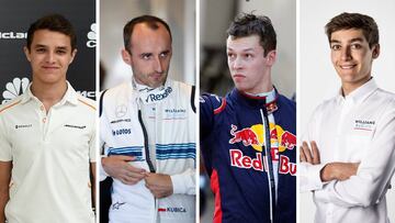 Norris, Kubica, Kvyat y Russell.