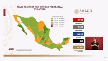 Mapa y casos de coronavirus en México por estados hoy 8 de abril