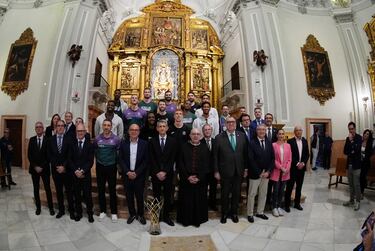 El Unicaja de Málaga celebra su segundo título de la BCL (Basketball Champions League) en La Parroquia, Basílica y Real Santuario de Santa María de la Victoria y de la Merced.