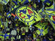 Fans o Aficion with Flag during the 5th round match between America and Monterrey as part of the Liga BBVA MX, Torneo Clausura 2026 at Ciudad de los Deportes Stadium, on February 07, 2026 in Mexico City, Mexico.