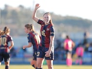 Érika González celebra uno de sus goles con el Levante esta temporada.