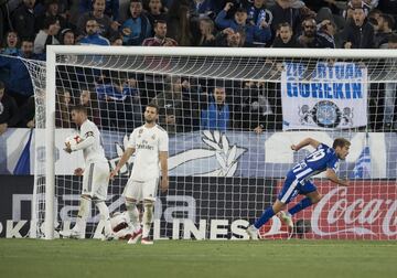 Manu García celebra el 1-0.