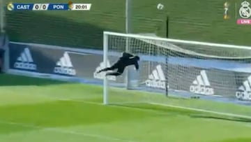 Luca Zidane opositando al primer equipo delante de su padre: vean sus dos paradas increíbles