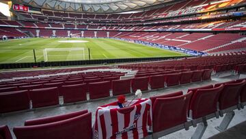 Panorámica del Wanda Metropolitano antes del partido ante el Valladolid.