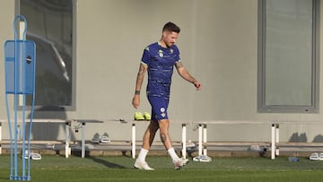 Javi Garc&iacute;a, durante un entrenamiento. 