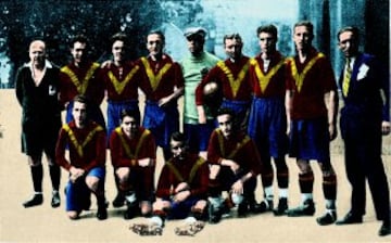 Equipación de la Selección Española durante 1924.