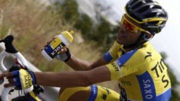 Alberto Contador durante la octava etapa.