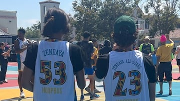 Zendaya y Tom Holland mostraron sus dotes en el basketball callejero