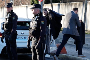 Jennifer Hermoso llegando a la sede de la Audiencia Nacional en San Fernando de Henares, Madrid.