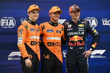 Pole de Lando Norris (McLaren) por delante de Oscar Piastri (McLaren) y Max Verstappen (Red Bull). Hungaroring, Hungría. F1 2024.