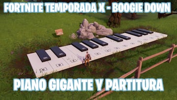 Fortnite Battle Royale - Temporada X | Desafío de Boogie Down: ¿dónde están el piano enorme y su partitura?