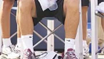 Moyá, abatido durante el partido.