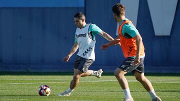 Luca Sangalli, durante el entrenamiento de este miércoles.