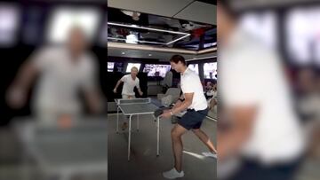 Rafa Nadal contra Rosberg en el tenis de mesa