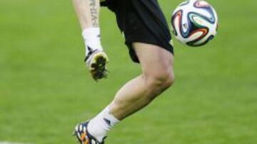 Fernando Torres, en un entrenamiento con la selección.