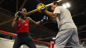 Claressa Shields durante un entrenamiento.