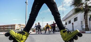 Patinaje en las calles de la Franja de Gaza