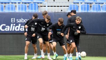 Entrenamiento del Málaga el pasado viernes.