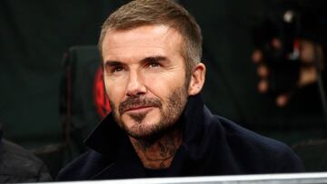 Soccer Football - Champions League - Group F - AC Milan v Paris St Germain - San Siro, Milan, Italy - November 7, 2023 Former AC Milan and Paris St Germain footballer David Beckham in the stands before the match REUTERS/Alessandro Garofalo