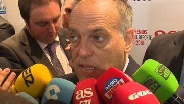 Tebas: "Seguiremos adelante para jugar un partido fuera"