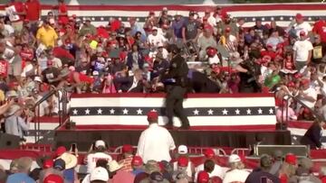 A person suspected of being the shooter at Donald Trump’s rally in Pennsylvania was shot down and at least one audience member was killed.