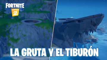 Fortnite Capítulo 2 - Temporada 2 | Desafío del Informe de Brutus: ¿dónde están La Gruta y El Tiburón?
