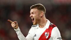 Soccer Football - Argentina Primera Division - River Plate v Racing Club - Estadio Mas Monumental, Buenos Aires, Argentina - July 28, 2023 River Plate's Lucas Beltran celebrates scoring their first goal REUTERS/Agustin Marcarian     TPX IMAGES OF THE DAY