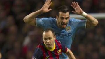 Iniesta, durante el partido.