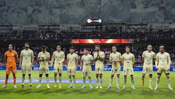 Jugadores del América previo al duelo contra Cruz Azul en la Copa Sky.