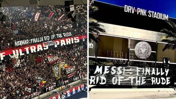 La pancarta misteriosa de los ultras del PSG... a Neymar y Messi