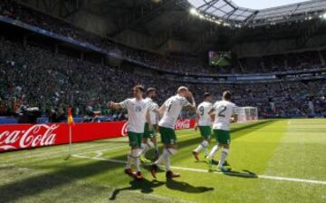 Celebración del gol de Brady