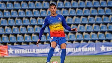 Marc Pedraza durante un partido con el Andorra.