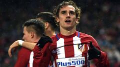 Griezmann, ante el Celta en 2017, tras marcarle un doblete.