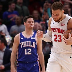 Griffin y el mejor partido de su vida (50+14) tumba a los Sixers