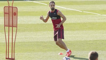 Juanfran, durante la sesi&oacute;n.