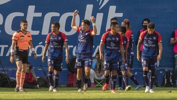 Sergio Ceballos celebrates his goal of Tepatitlan during the game Tepatitlan FC vs Atletico Morelia, corresponding to the Final first leg match of the Torneo 2021 Guard1anes of the Liga de Expansion MX, at Gregorio Tepa Gomez Stadium, on May 12, 2021.