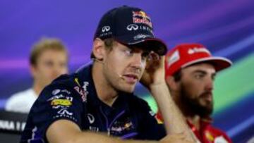 Vettel en la rueda de prensa del GP de Abu Dhabi.