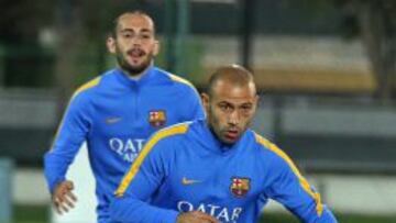 SIN MOLESTIAS. Mascherano llegará en plenas condiciones al partido de mañana en el Bernabéu.