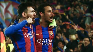 Messi y Neymar, tras remontar ante el PSG.