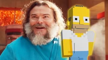 minecraft pelicula jack black homer los simpson