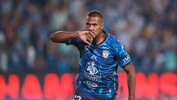 Salomon Rondon celebrates his goal 1-0 of Pachuca during the final leg match between Pachuca and Columbus Crew as part of the CONCACAF Champions Cup 2024, at Hidalgo Stadium on June 01, 2024 in Pachuca, Hidalgo, Mexico.