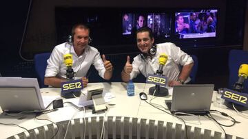 Paulo Futre con Manu Carreño durante el Larguero en Cadena Ser.