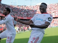 Akor Adams, celebrando un gol.