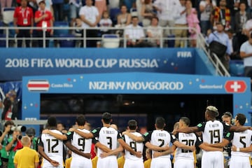 Costa Rica durante el himno nacional.